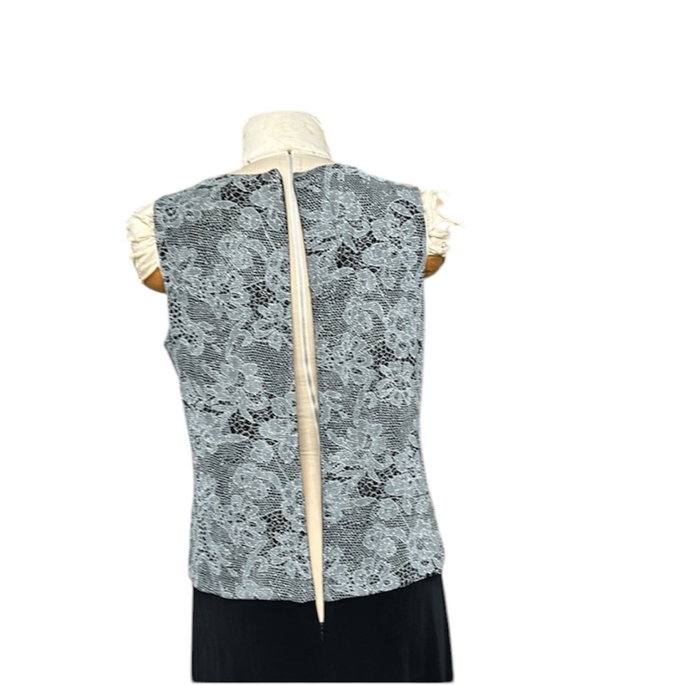 Alex‎ Evenings 2 Piece Dress Jacket Set Formal Shimmer Floral Silver/Black 14 - Picture 11 of 17